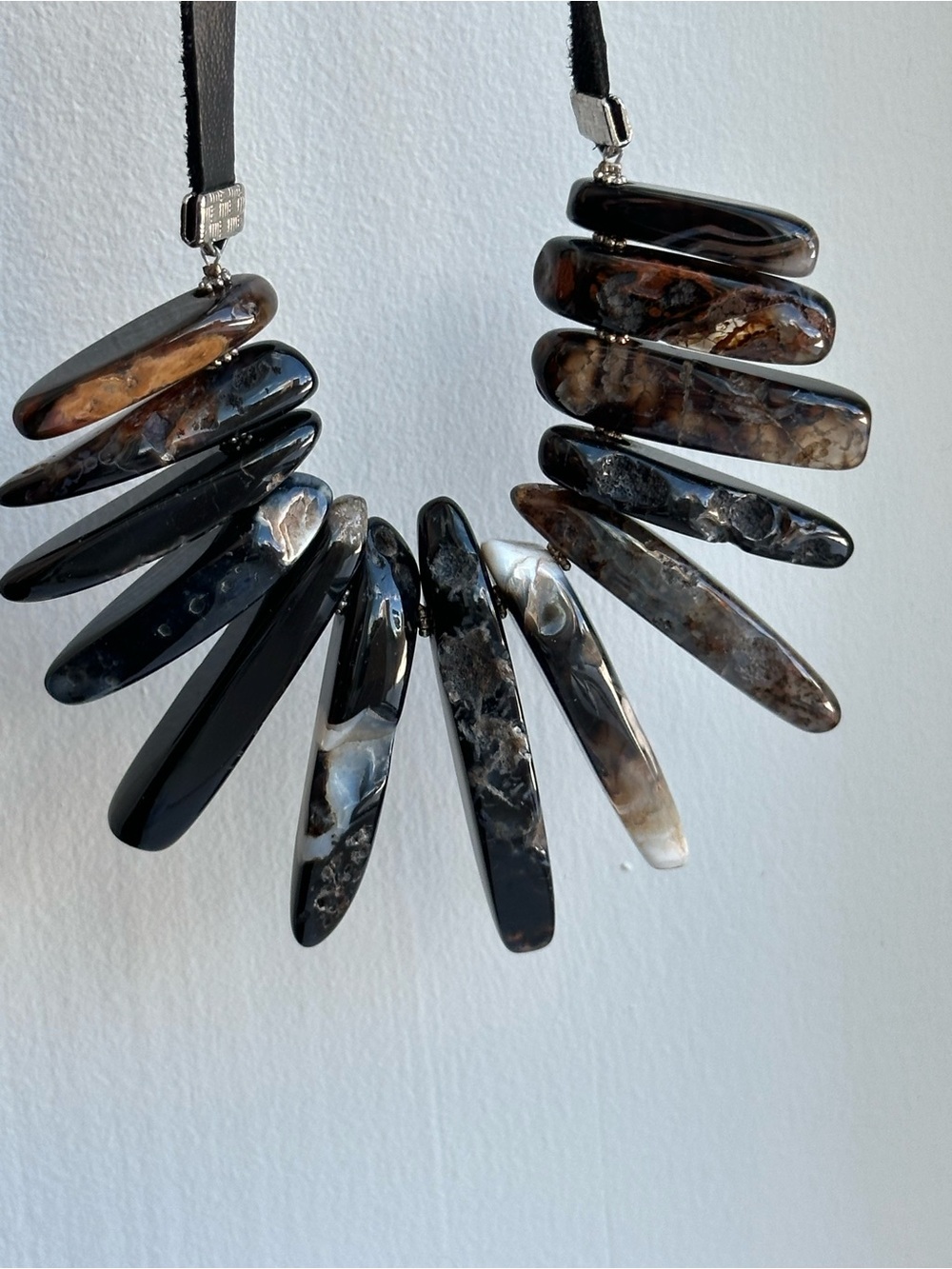 Black and Brown Agate Statement Necklace